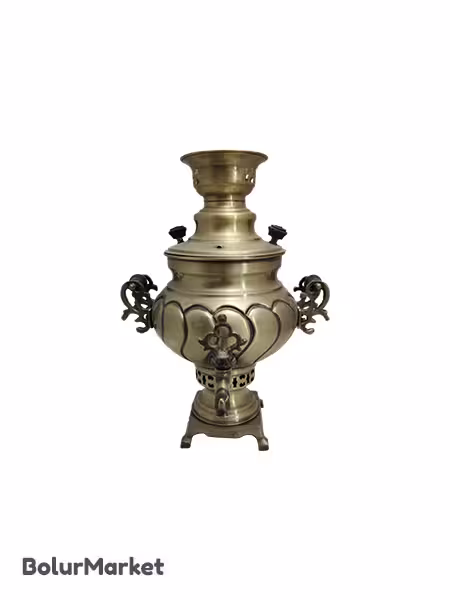 سماورذغالی انتیک مدل نگین قل دار حجم 4لیتری