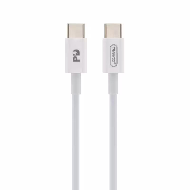 کابل شارژ فست دو سر Type-C TRANYOO مدل P3 رنگ سفید