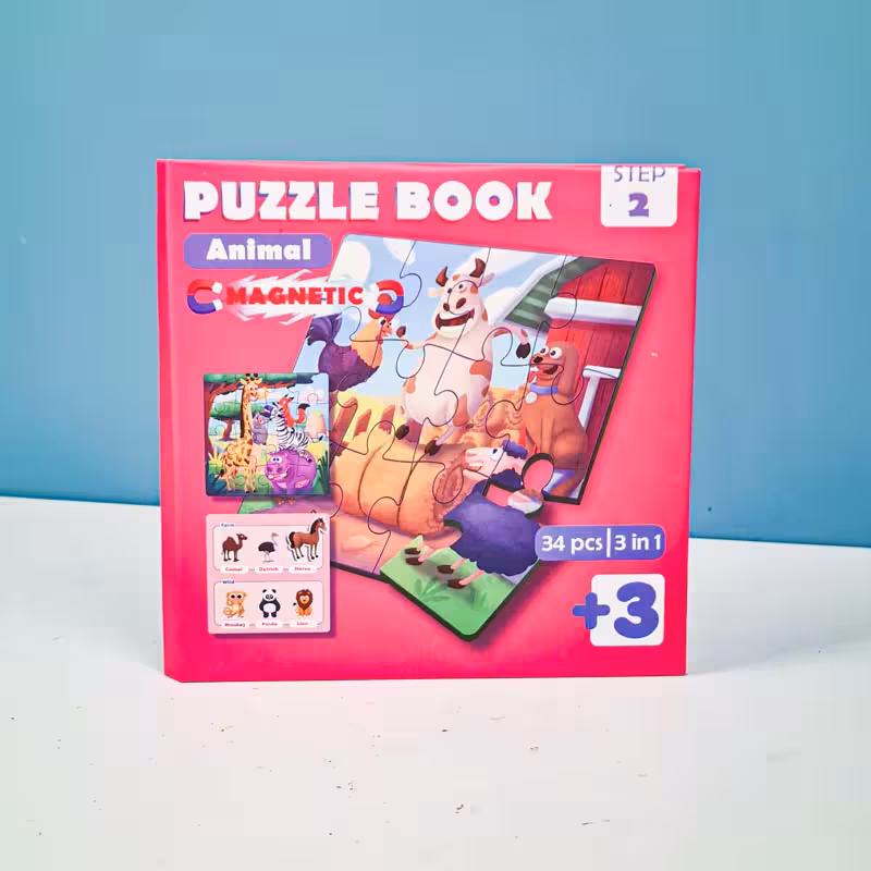 کتاب پازلی مگنتی 34 تکه طرح حیوانات کد 896914