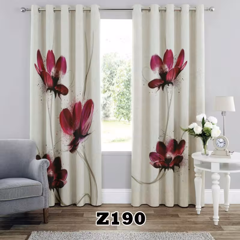 پرده سه بعدی طرح گل