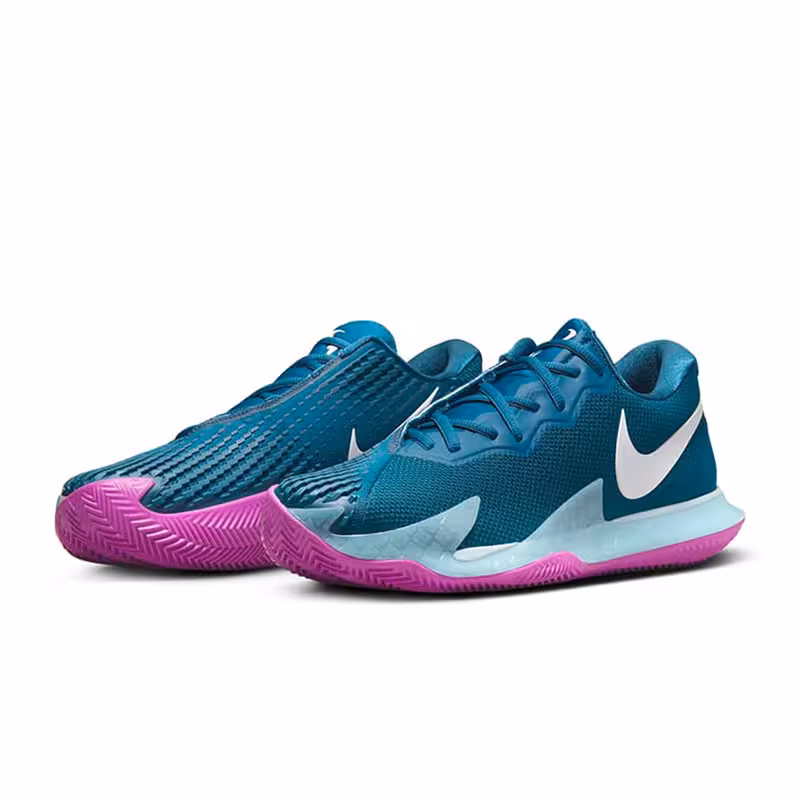 کفش تنیس نایک سری ZOOM VAPOR CAGE CLAY مدل RAFA رنگ سبز-بنفش