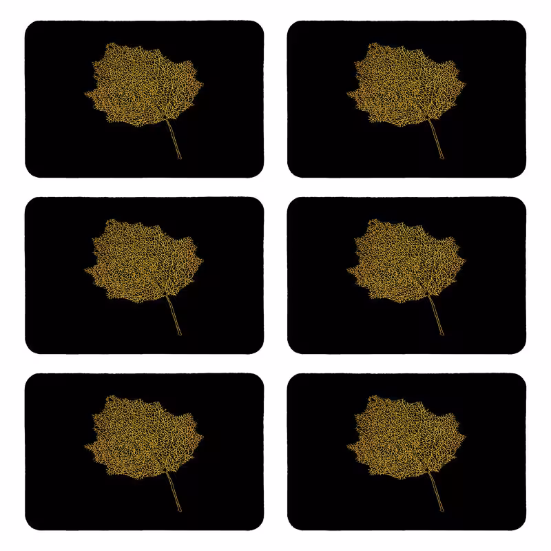 زیربشقابی طرح برگ کد 8937 بسته 6 عددی | کالا مکس