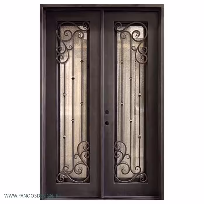 درب فلزی شیشه خور با طرح مدرن کد 1234
