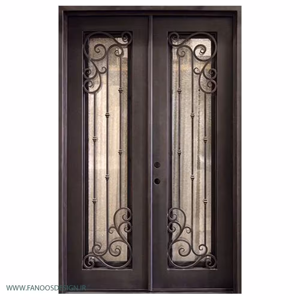 درب فلزی شیشه خور با طرح مدرن کد 1234