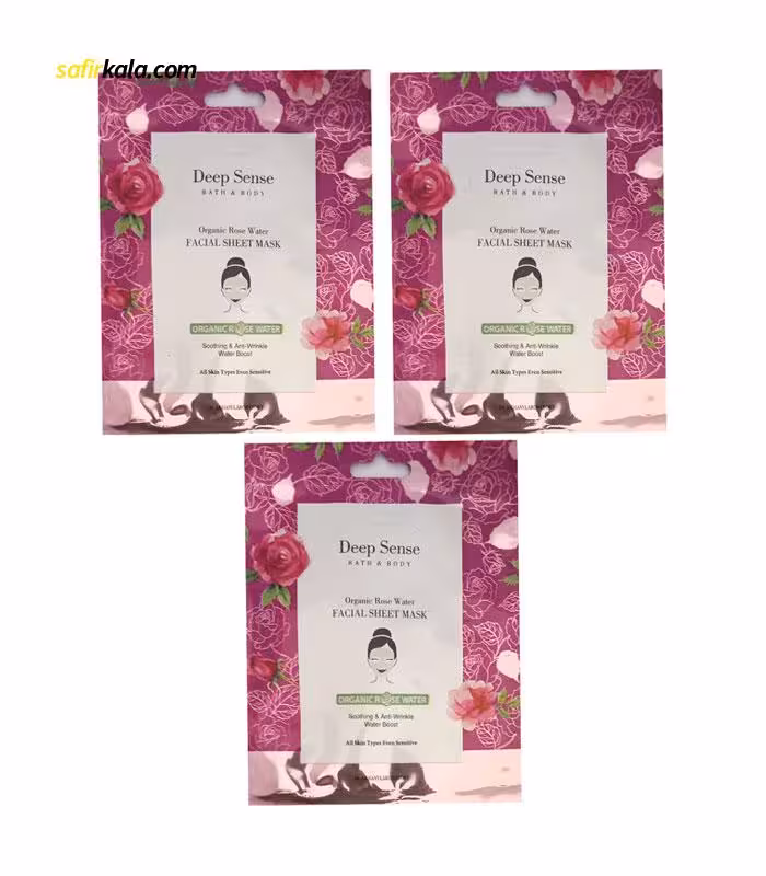 ماسک صورت دیپ سنس مدل گلاب حجم 12 میلی لیتر بسته 3 عددی