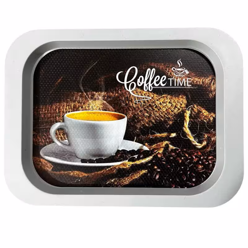 سینی طرح کافی رنگ طوسی