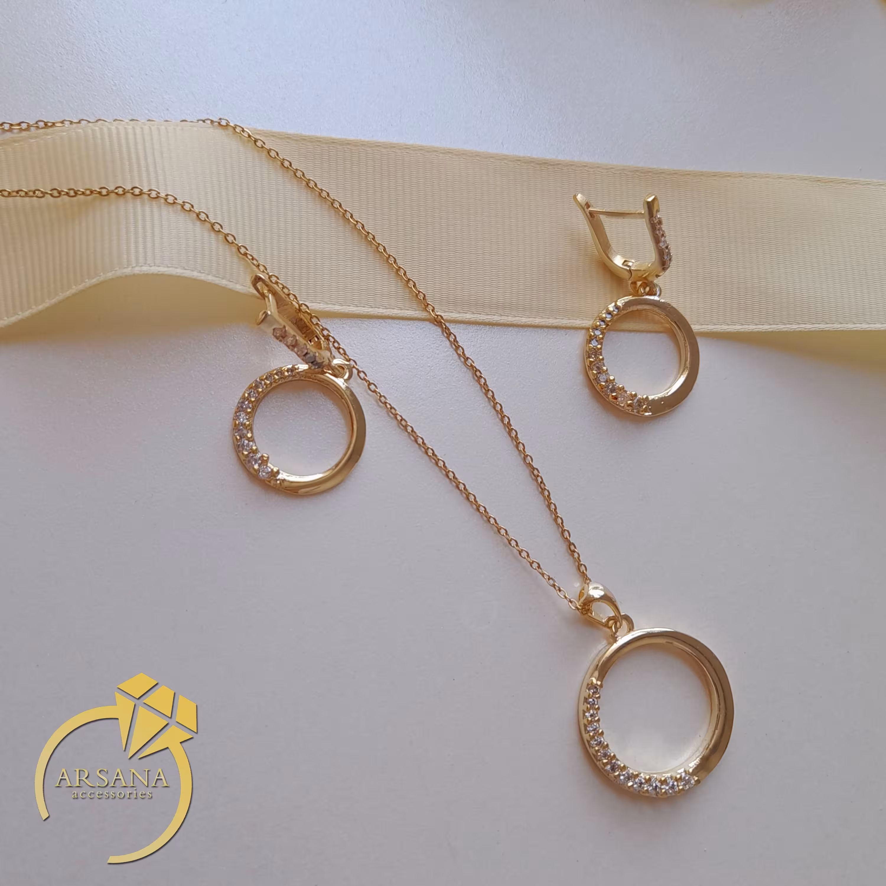 نیم ست طرح طلا دایره 