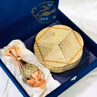 ست هدیه خاتم کاری گلدان 16 و شکلات خوری سه درب