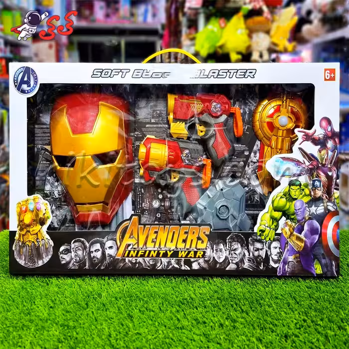 تفنگ مدل ایرونمن اسباب بازی تیر اسفنجی قهرمانی Iron Man SB458