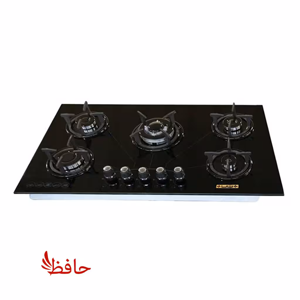 اجاق گاز صفحه ای شیشه پنج شعله فافا مدل دایموند
