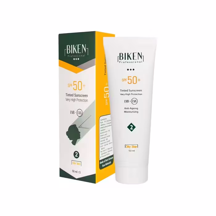 کرم ضدآفتاب  SPF50 پوست چرب کد 2 بیکن 50 میلی‌لیتر Biken