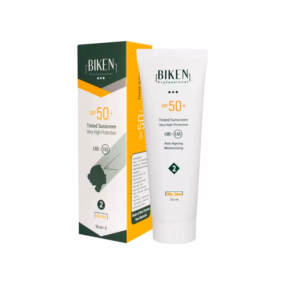 کرم ضدآفتاب  SPF50 پوست چرب کد 2 بیکن 50 میلی‌لیتر Biken