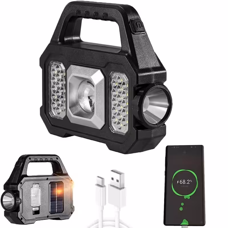 چراغ قوه و چراغ اضطراری شارژی خورشیدی پاوربانکدار مدل YD-2205A