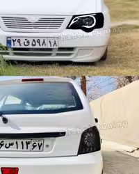 ست چراغ اسپرت پراید 111 جلو ماه و اف سفید و خطر توربینی  دودی
