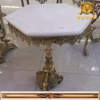 میز تلفن شش ضلعی برنزی پایه خرسی