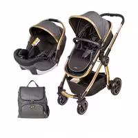 سرویس کالسکه Allure کیدبو رنگ مشکی لمه به همراه کریر و کیف لوازم نوزاد kidboo