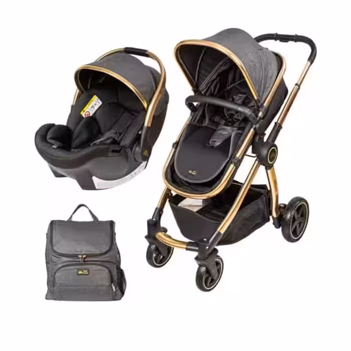 سرویس کالسکه Allure کیدبو رنگ مشکی لمه به همراه کریر و کیف لوازم نوزاد kidboo