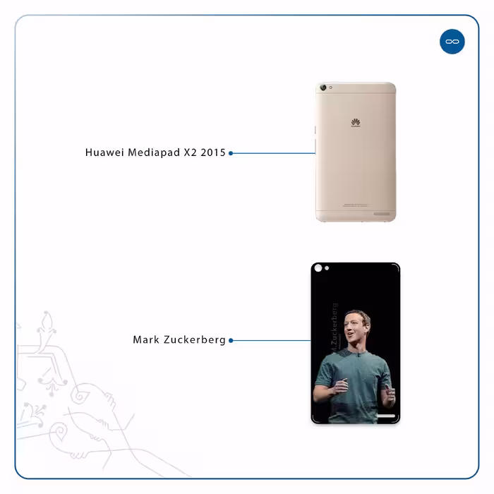 برچسب پوششی ماهوت مدل Mark Zuckerberg مناسب برای تبلت هوآوی Mediapad X2 2015