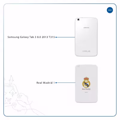 برچسب پوششی ماهوت مدل Real-Madrid مناسب برای تبلت سامسونگ Galaxy Tab 3 8.0 2013 T315