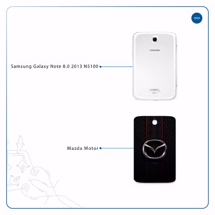 برچسب پوششی ماهوت مدل Mazda Motor مناسب برای تبلت سامسونگ Galaxy Note 8.0 2013 N5100