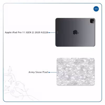 برچسب پوششی ماهوت مدل Army-Snow-Pixel مناسب برای تبلت اپل iPad Pro 11 (GEN 2) 2020 A2228