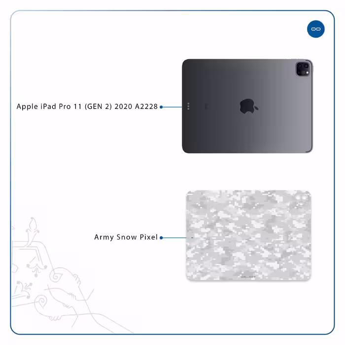 برچسب پوششی ماهوت مدل Army-Snow-Pixel مناسب برای تبلت اپل iPad Pro 11 (GEN 2) 2020 A2228