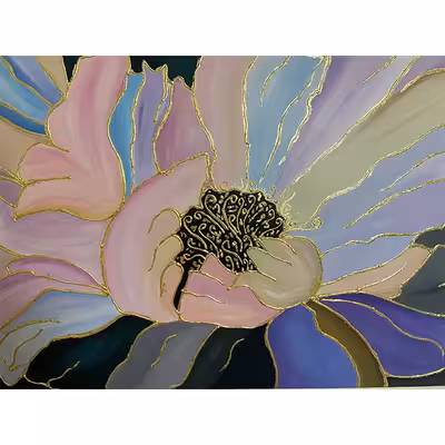  تابلو نقاشی اکریلیک مدل گل برجسته کد 0083