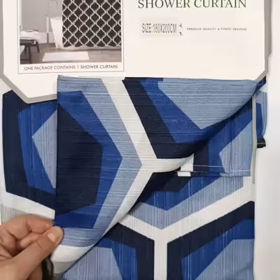 پرده حمام طرح شش ضلعی سایز 200x180 سانتی‌متر 