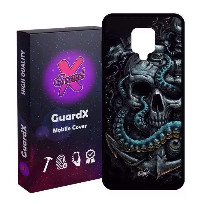 کاور گارد ایکس طرح جمجمه مدل Glass10563 مناسب برای گوشی موبایل شیائومی Redmi Note9 Pro/Note 9 Pro Max/Redmi Note 9S/MI Poco M2 Pro