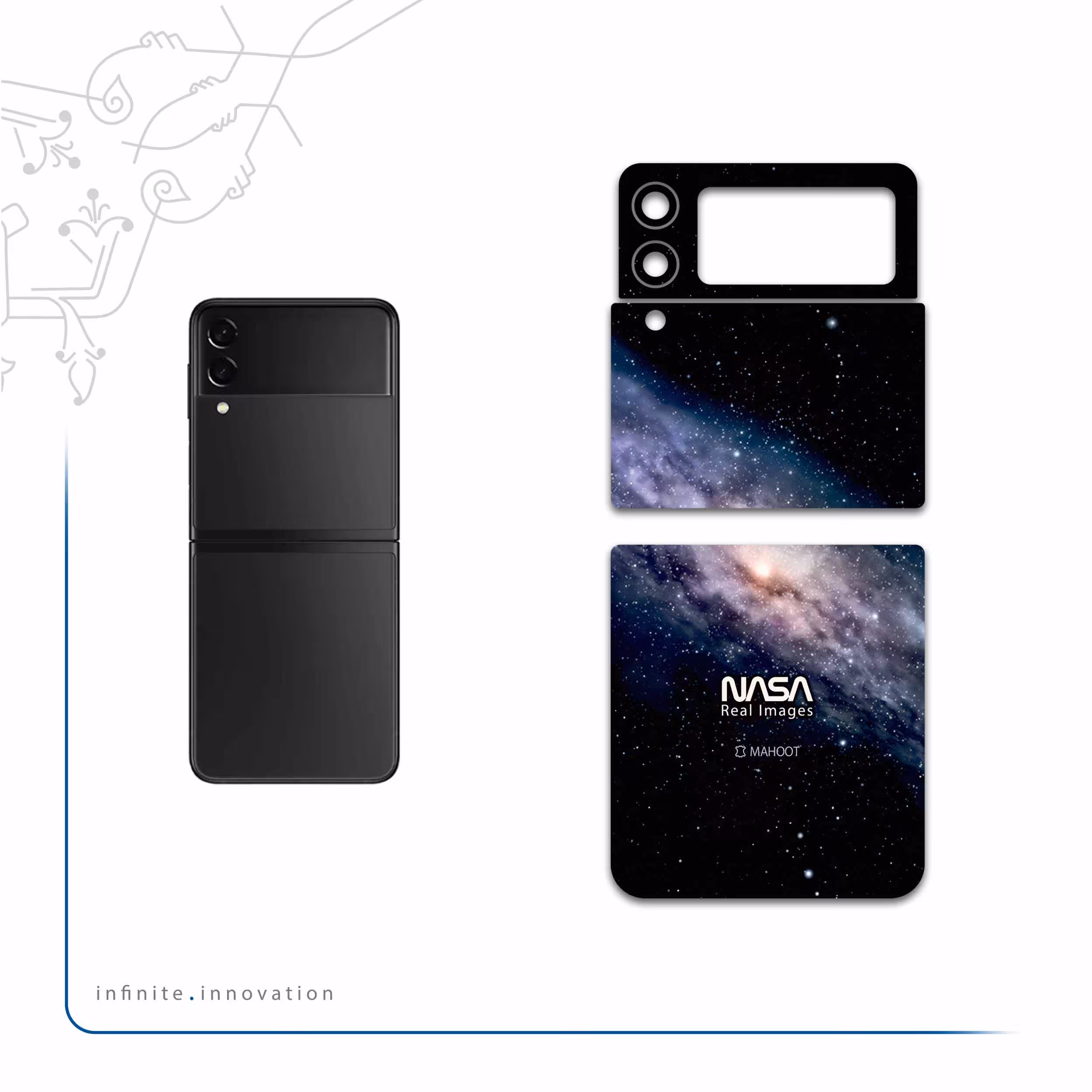 برچسب پوششی ماهوت مدل Universe-by-NASA-3 مناسب برای گوشی موبایل سامسونگ Galaxy Z Flip3 5G