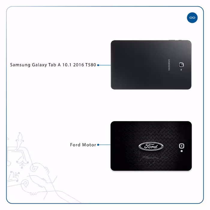 برچسب پوششی ماهوت مدل Ford Motor مناسب برای تبلت سامسونگ Galaxy Tab A 10.1 2016 T580