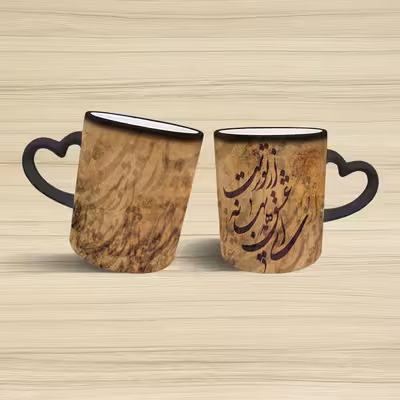 ماگ حرارتی مدل دسته قلبی طرح عاشقانه کد 51