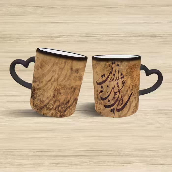 ماگ حرارتی مدل دسته قلبی طرح عاشقانه کد 51