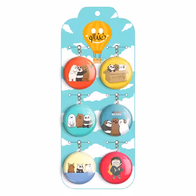 جاکلیدی خندالو مدل سه خرس کله پوک کد 385A مجموعه 6 عددی