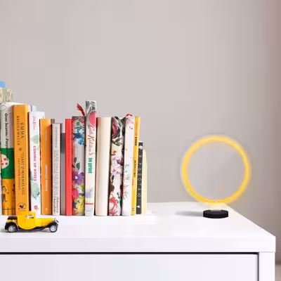 چراغ رومیزی ریموت دار مدل CIRCLE-GL_YL-GLASS
