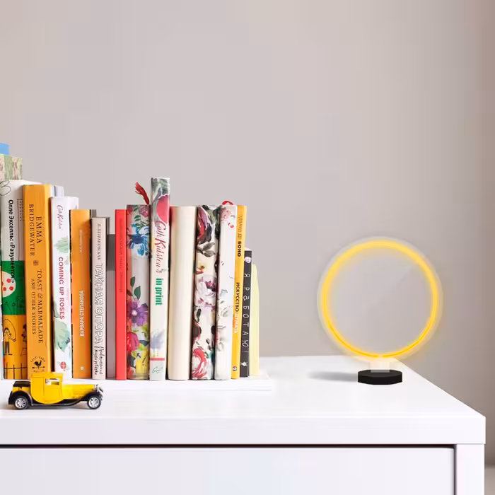 چراغ رومیزی ریموت دار مدل CIRCLE-GL_YL-GLASS