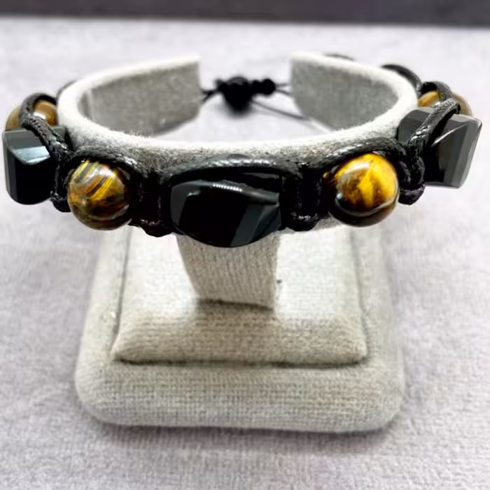 دستبند مدل بافت سنگ عقیق