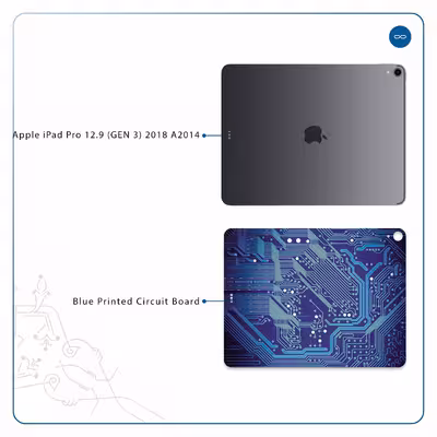 برچسب پوششی ماهوت مدل Blue Printed Circuit Board مناسب برای تبلت اپل iPad Pro 12.9 (GEN 3) 2018 A2014