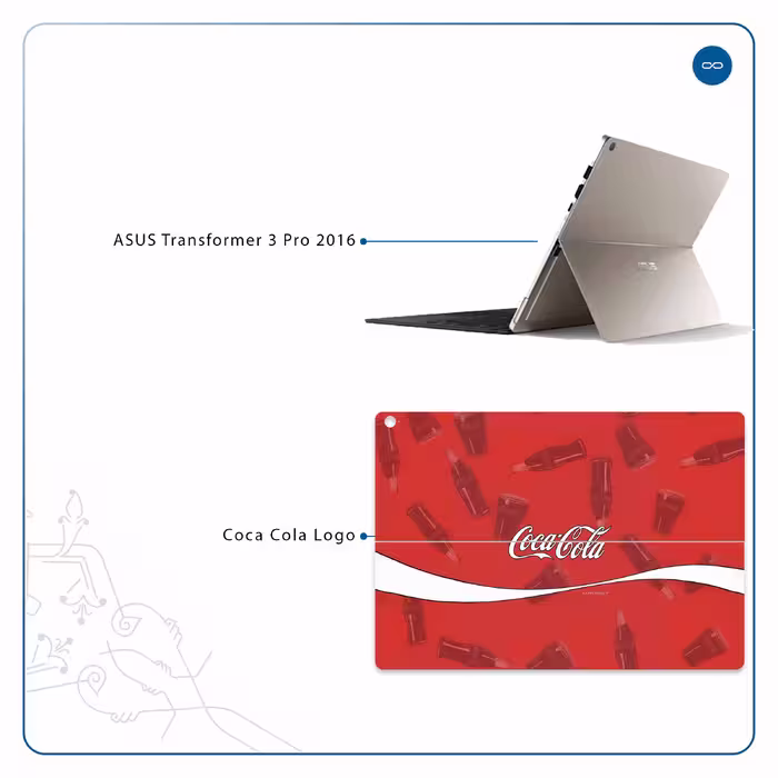 برچسب پوششی ماهوت مدل Coca-Cola-Logo مناسب برای تبلت ایسوس Transformer 3 Pro 2016