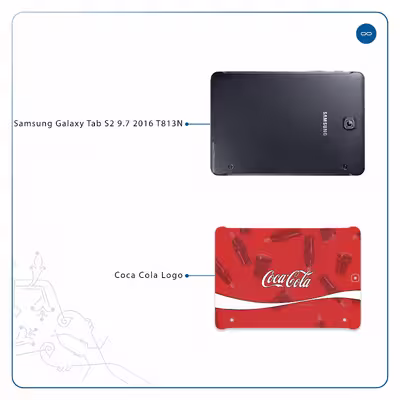 برچسب پوششی ماهوت مدل Coca-Cola-Logo مناسب برای تبلت سامسونگ Galaxy Tab S2 9.7 2016 T813N