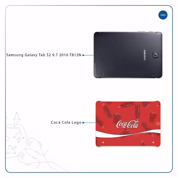 برچسب پوششی ماهوت مدل Coca-Cola-Logo مناسب برای تبلت سامسونگ Galaxy Tab S2 9.7 2016 T813N