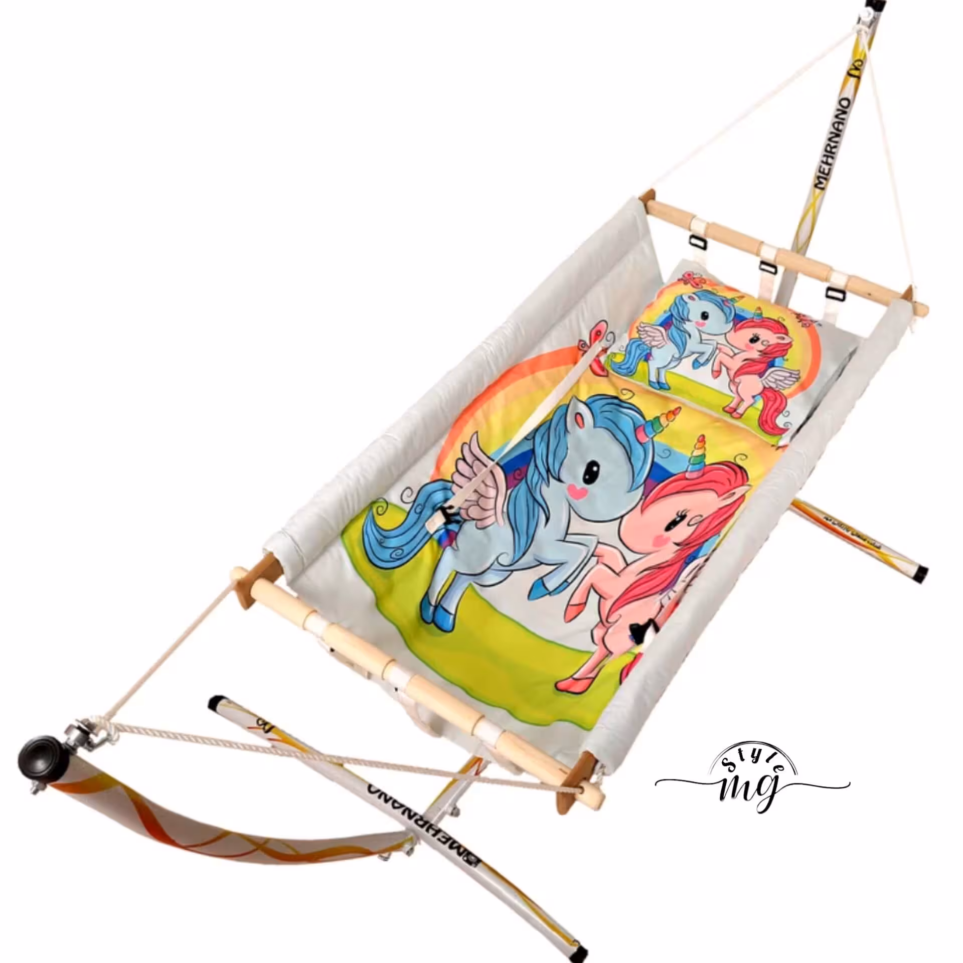 گهواره سنتی نوزاد ننومهر مدل اسب تک شاخ