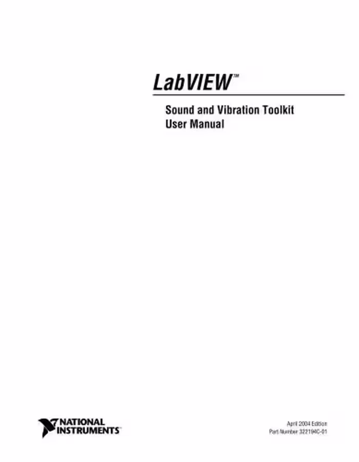 خرید و دانلود نسخه کامل کتاب National Instruments Corporate. Labview: Sound And Vibration Toolkit. User Manual