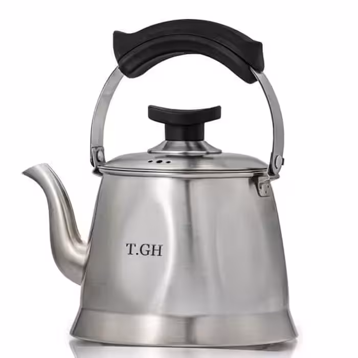 کتری کاوه 2/5 لیتری لوله دار مات کف چدن دستگیره مشکی مدل 30208 تی جی اچ TGH