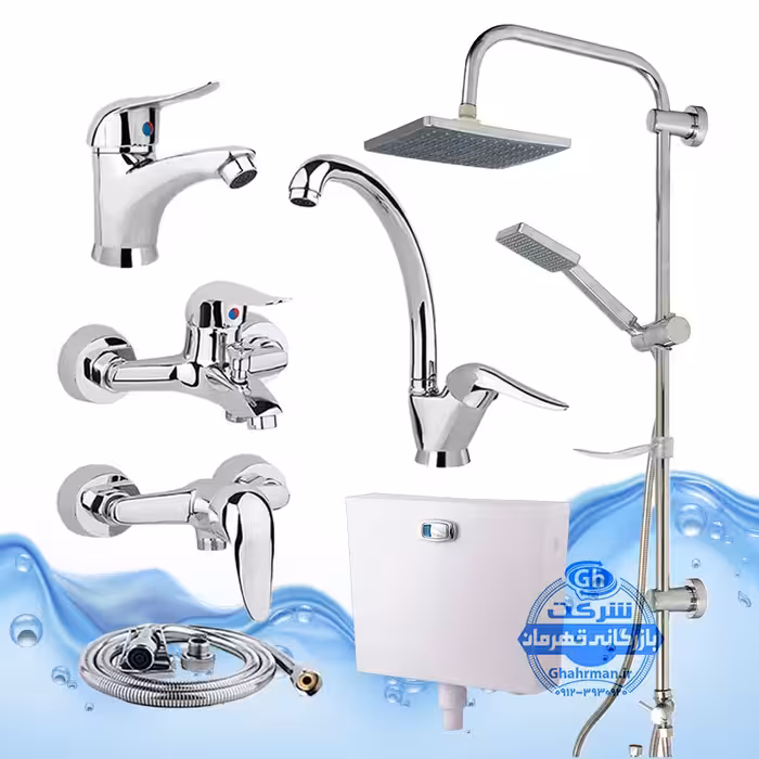 ست 7 عددی شیرآلات برند آیدا صنعت مدل قهرمان | شیر ظرفشویی   روشویی   حمام   توالت   علم دوش رسوب‌گیر اتومات   شلنگ توالت   فلاش تانک | کروم براق