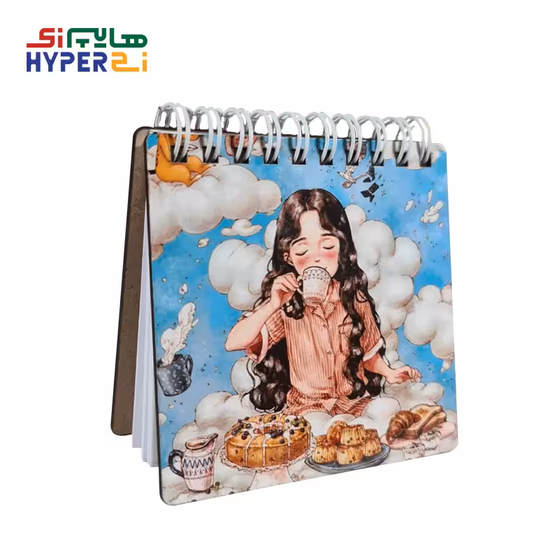 دفترچه یادداشت چوبی طرح دختر کد1
