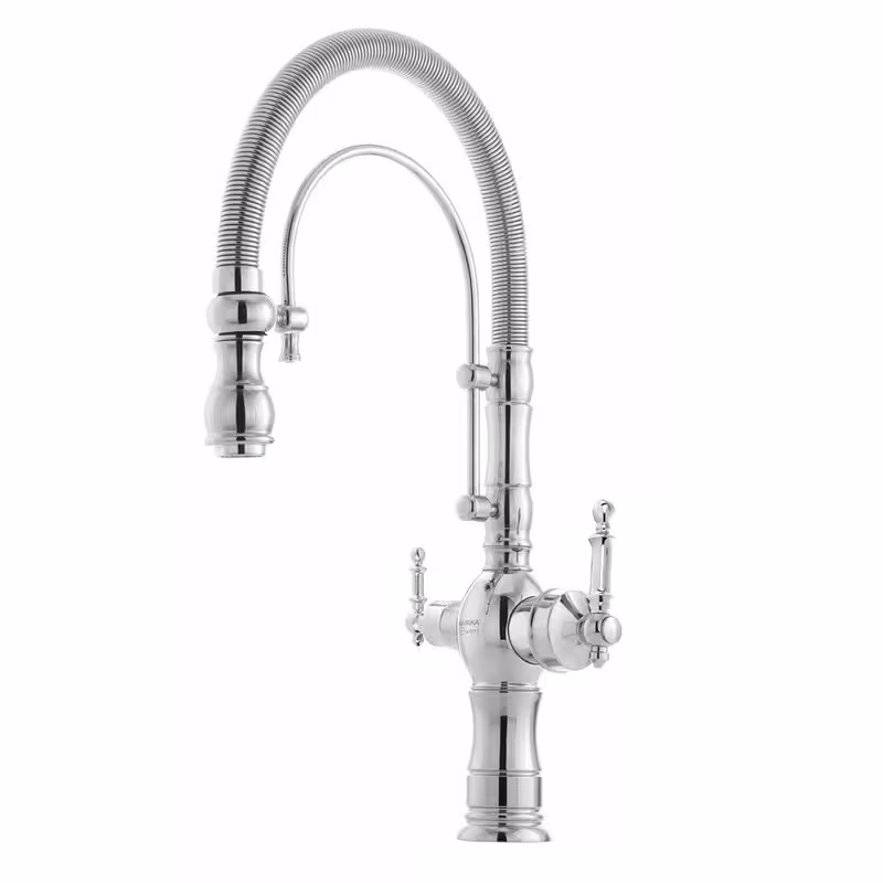 شیر ظرفشویی فنری آشپزخانه دو منظوره (کروم)