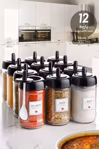 ست جای ادویه 12 پارچه لیوانی همراه با قاشق vienve Kitchen Life کد 08377