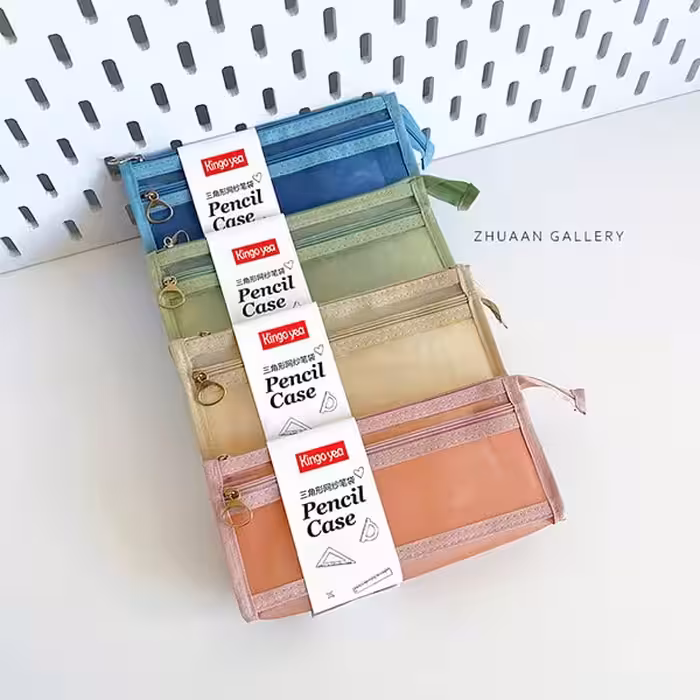 جامدادی توری دانشجویی دو زیپ سایز بزرگ