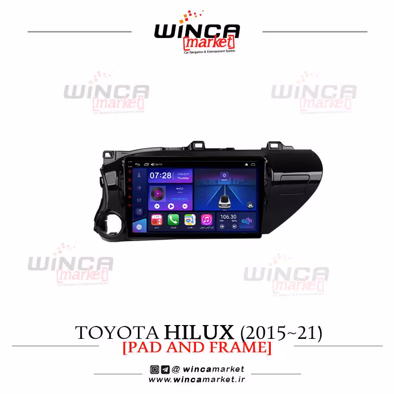 مانیتور اندروید تویوتا هایلوکس جدید برند وینکا WINCA سری S500  پلاس مدل YH855